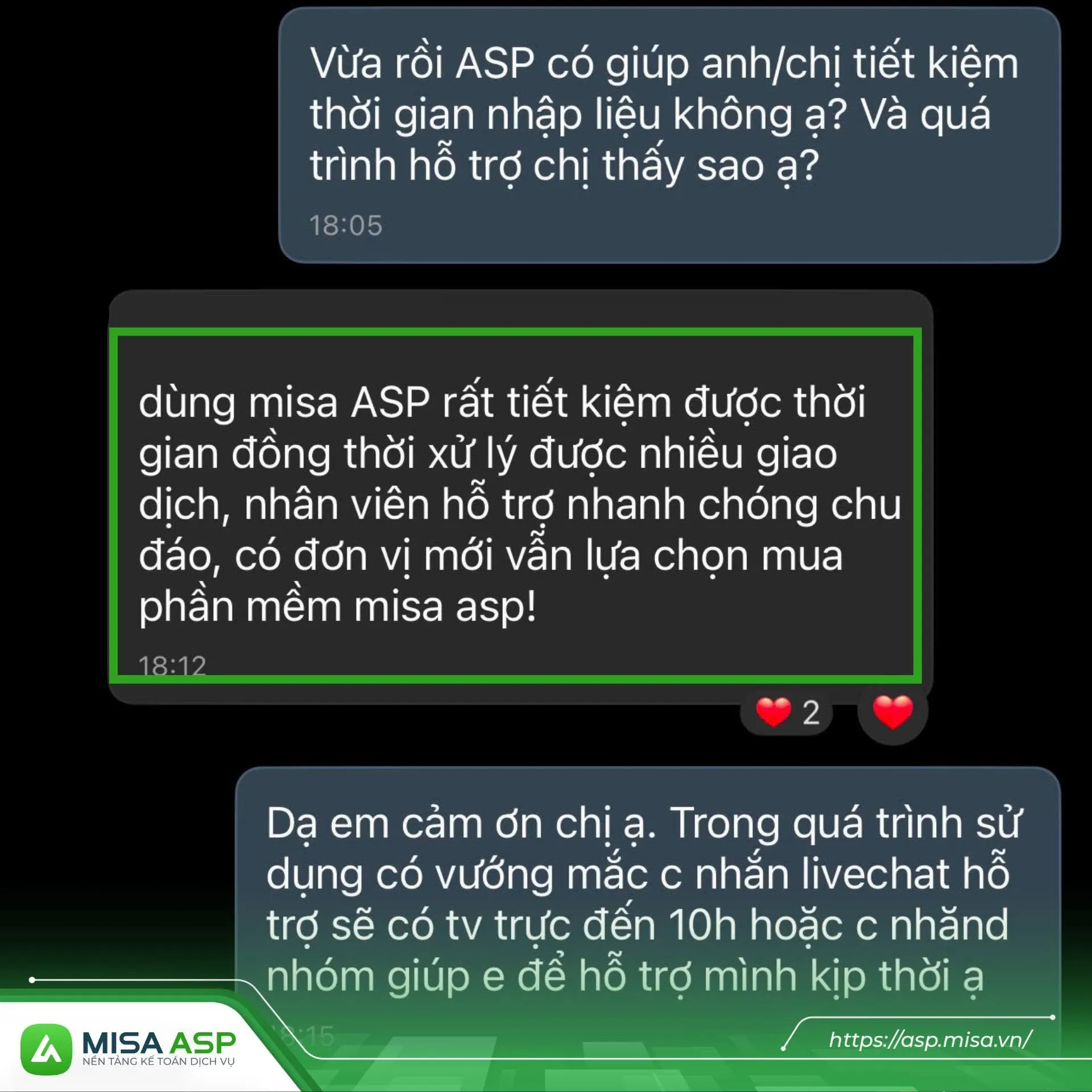 Khách hàng đánh giá tính cực tính năng phần mềm kế toán dịch vụ MISA ASP