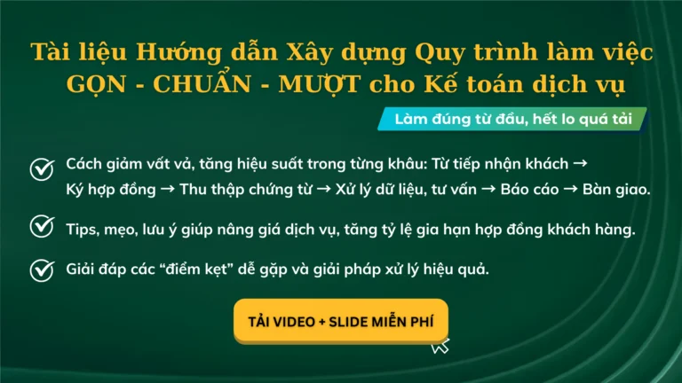 Tài lệu: Cẩm nang hướng dẫn tự động hóa 90% quy trình làm việc cho kế toán dịch vụ