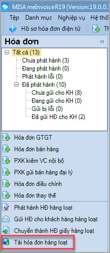 bước 1 để tải hóa đơn hàng loạt trên MeInvoice