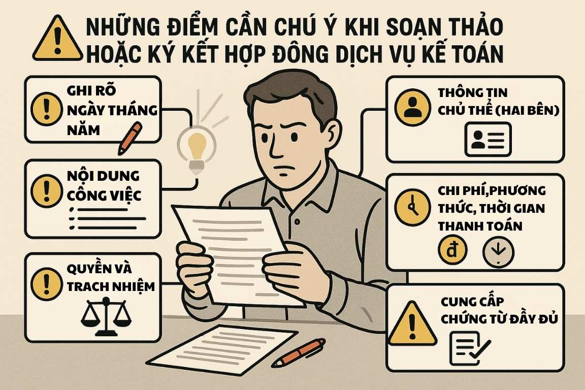 các lưu ý trong hợp đồng kế toán dịch vụ