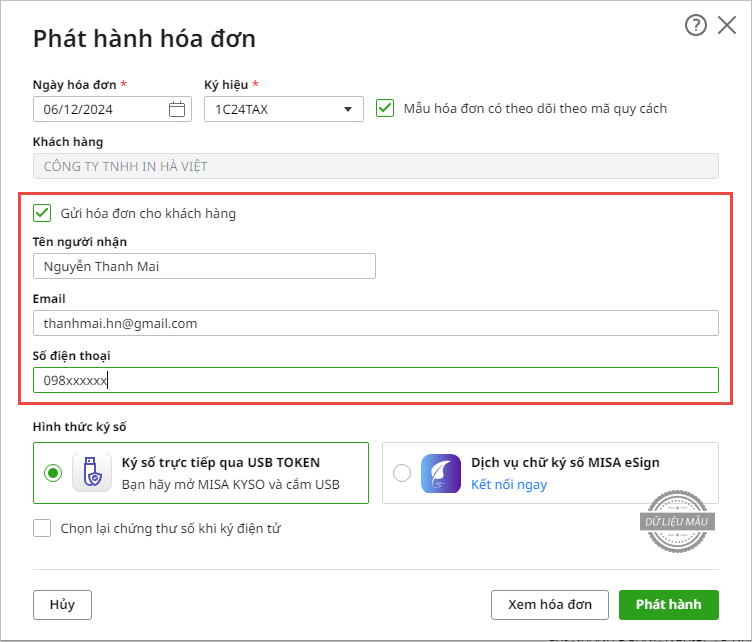 hình ảnh xuất hóa đơn bán hàng trên MISA ASP (1)