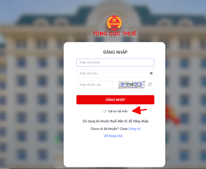 giao diện quên mật khẩu