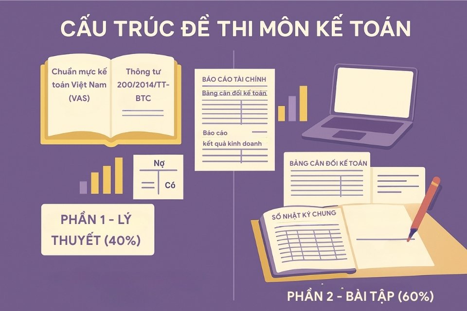 cấu trúc đề thi môn kế toán