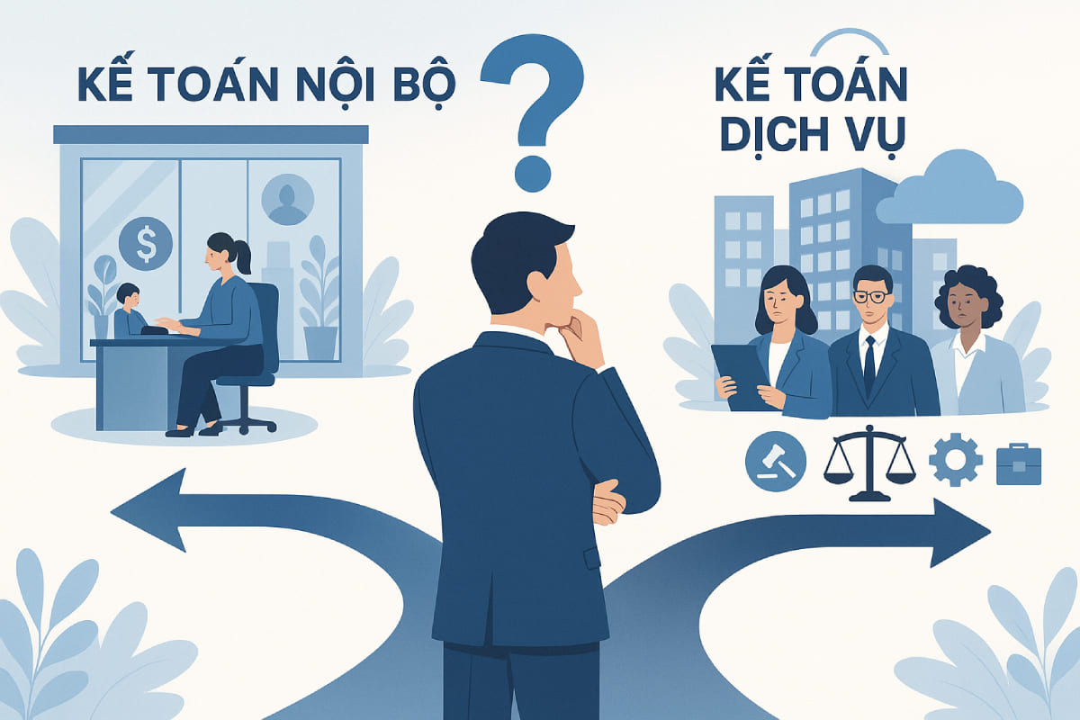 doanh nghiệp nên chọn thuê kế toán dịch vụ hay kế toán nội bộ