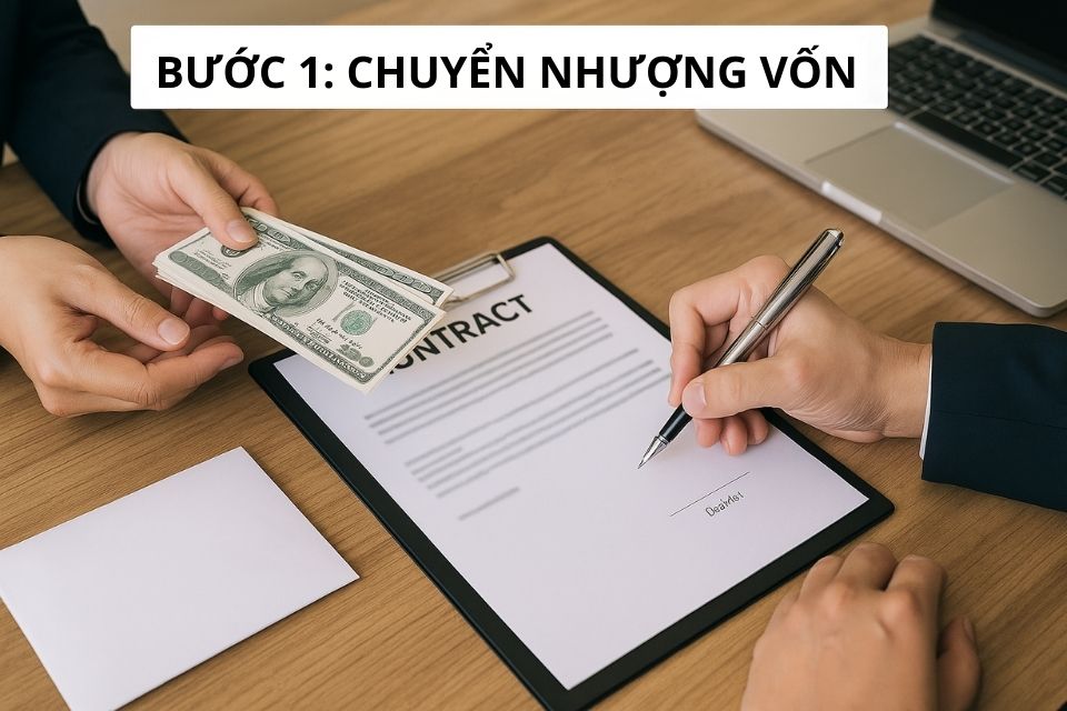minh họa bước 1 chuyển nhượng vốn