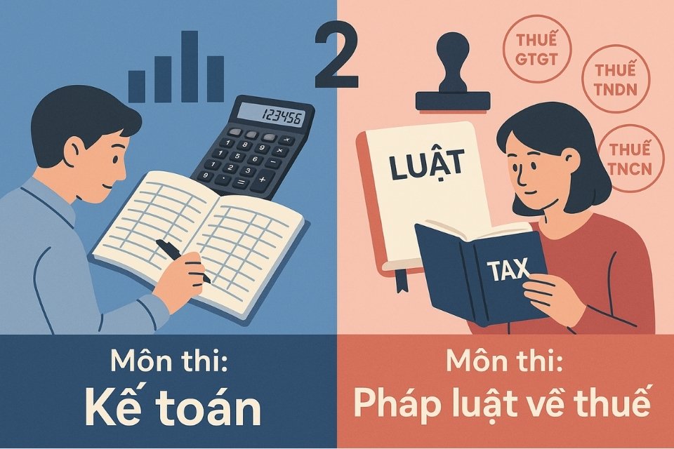 minh họa kỳ thi đại lý thuế gồm 2 môn