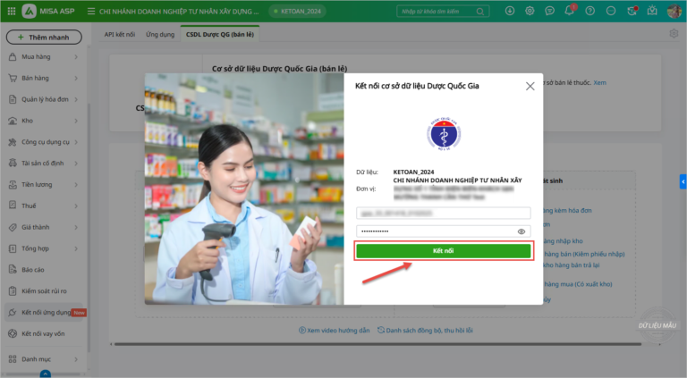 MISA ASP KẾT NỐI VỚI CƠ SỞ DỮ LIỆU DƯỢC QUỐC GIA