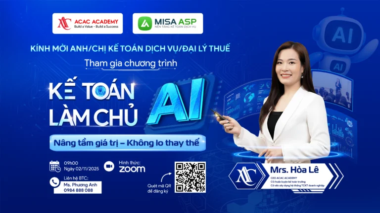 [HỘI THẢO] KẾ TOÁN LÀM CHỦ AI – NÂNG TẦM GIÁ TRỊ – KHÔNG LO THAY THẾ!