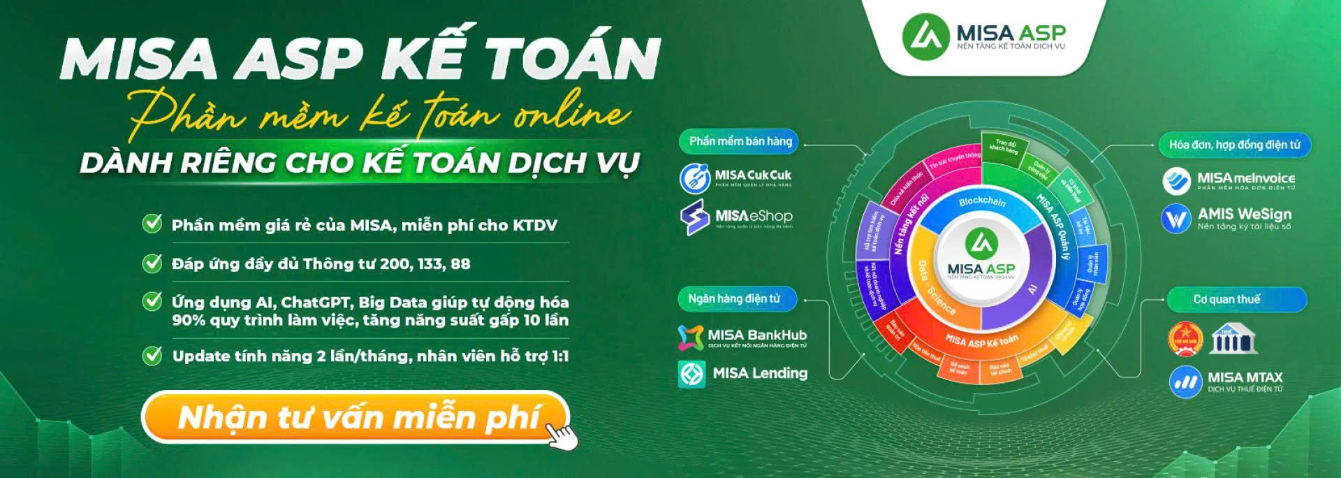 Phần mềm Kế toán dịch vụ MISA ASP