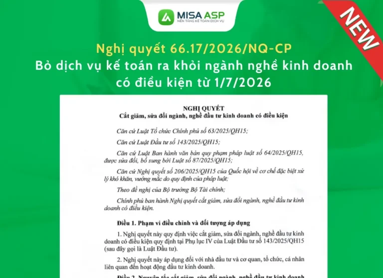 CHÍNH THỨC TỪ 01/07/2026: Bỏ dịch vụ kế toán ra khỏi ngành nghề kinh doanh có điều kiện