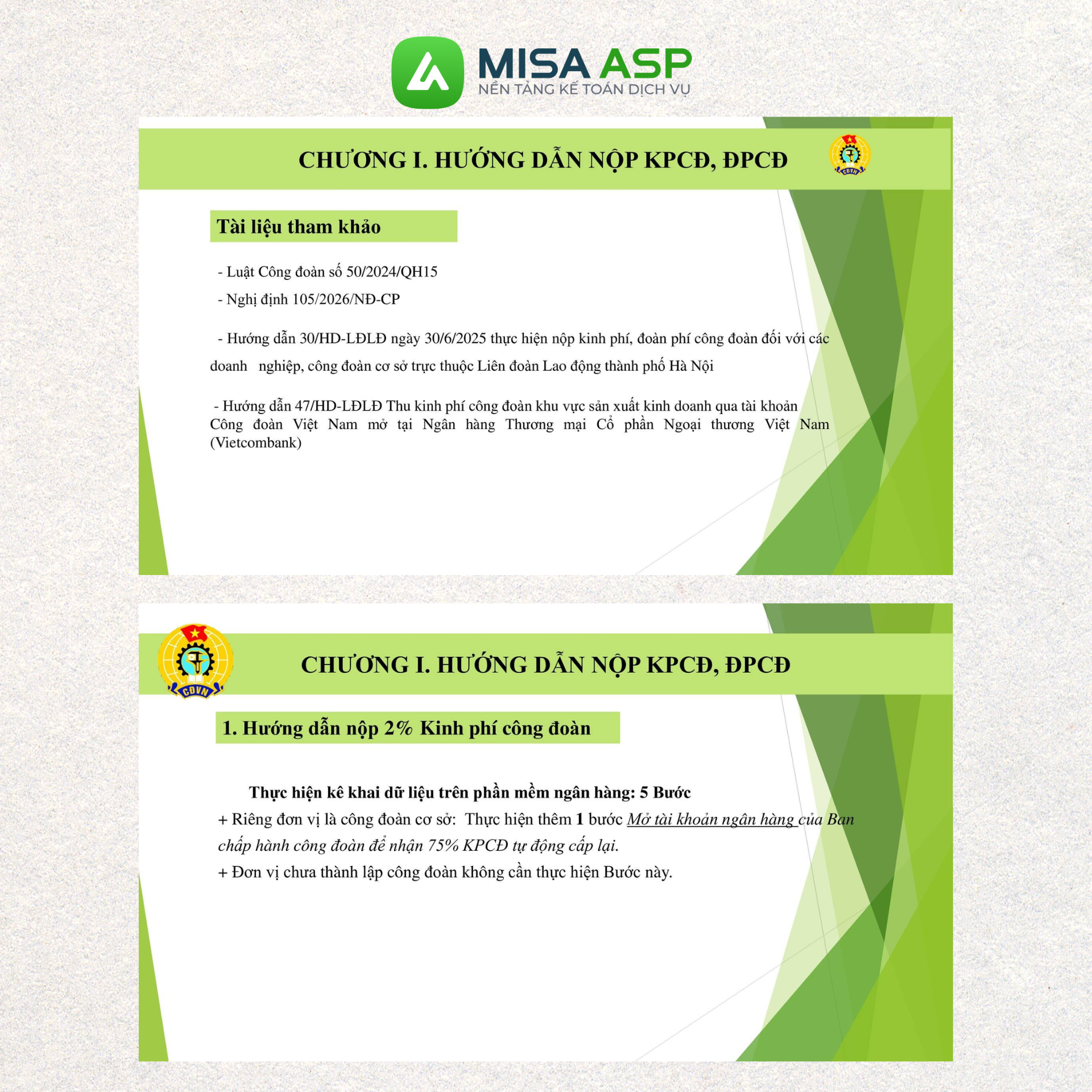 Full Slide hướng dẫn quy định về Kinh phí Công đoàn cho Doanh nghiệp của Liên đoàn Lao động TP Hà Nội 2026