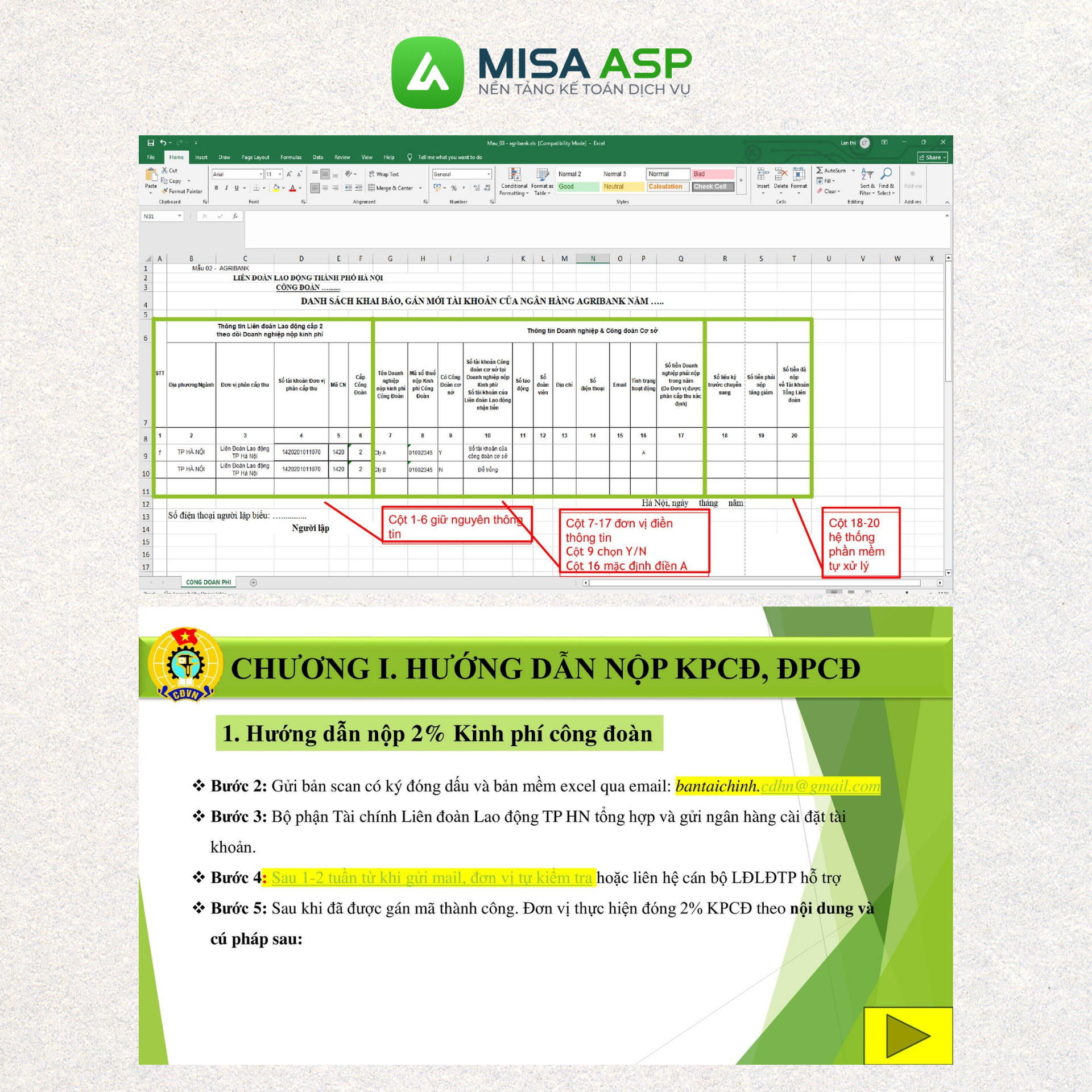 Full Slide hướng dẫn quy định về Kinh phí Công đoàn cho Doanh nghiệp của Liên đoàn Lao động TP Hà Nội 2026