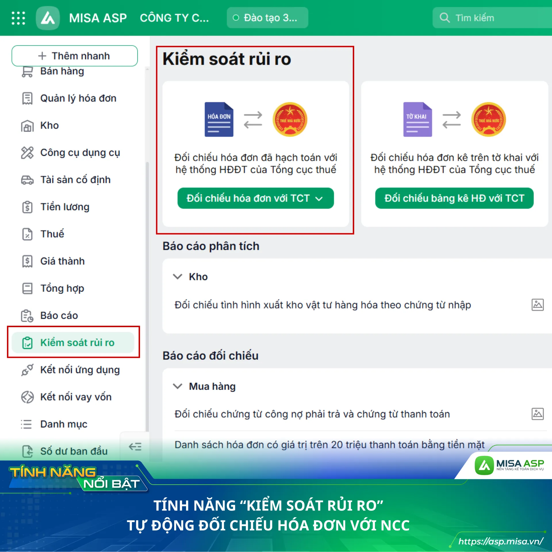 TÍNH NĂNG KIỂM SOÁT RỦI RO