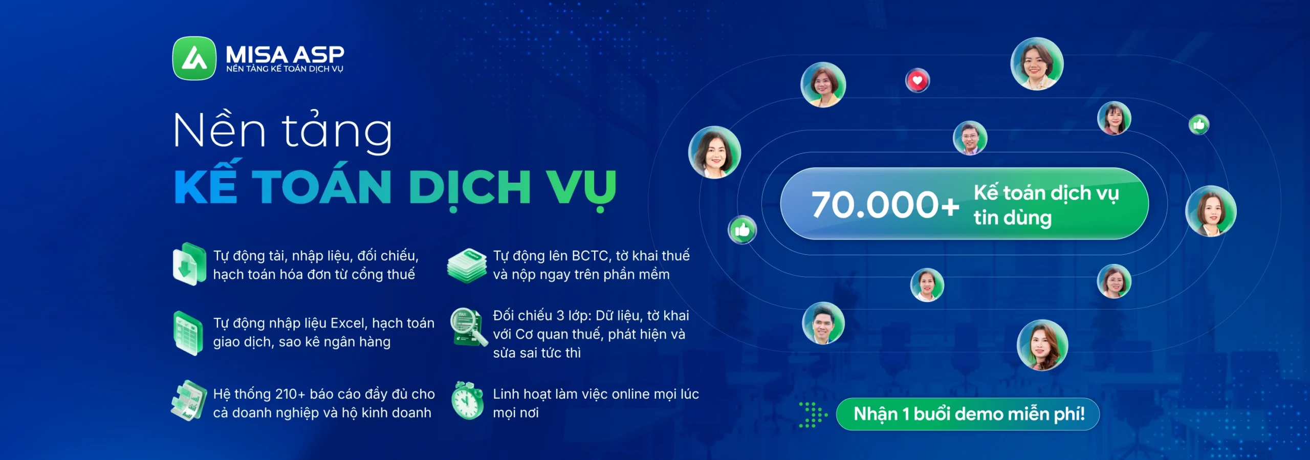 MISA ASP - Nền tảng kế toán dịch vụ được hơn 70.000 đối tác tin dùng