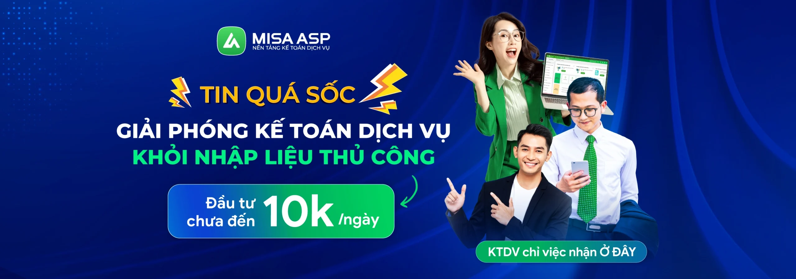 MISA ASP - Nền tảng kế toán dịch vụ chi phí chưa tới 10k/ngày