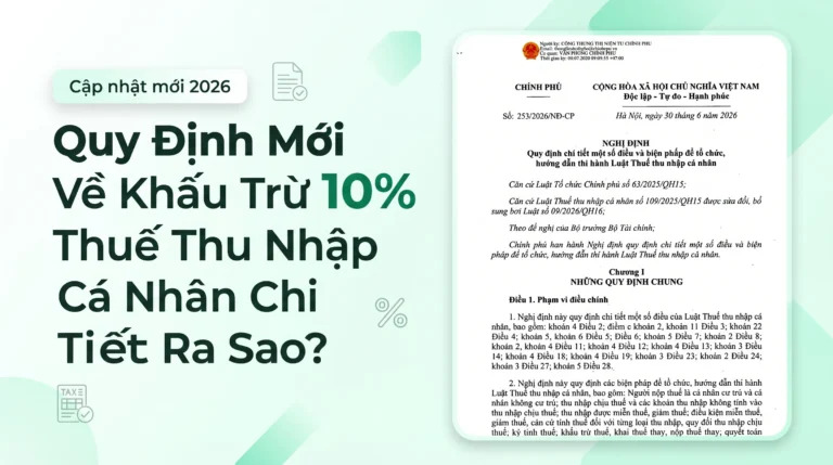 Khấu Trừ 10% Thuế Thu Nhập Cá Nhân