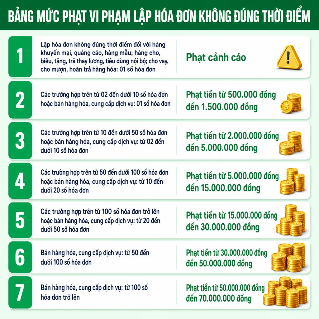 Xuất hóa đơn sai thời điểm bị phạt bao nhiêu? Cách xử lý đúng luật