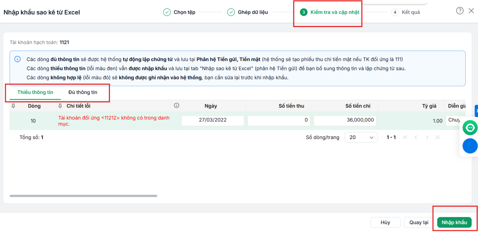 MISA ASP giúp Kế toán dịch vụ nhập sao kê ngân hàng từ Excel, không cần tách thu chi thủ công