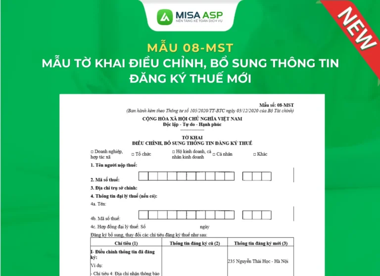 Mẫu 08-MST là mẫu tờ khai dùng để điều chỉnh, bổ sung thông tin đăng ký thuế. Tải mẫu 08-MST mới nhất, hướng dẫn cách điền chính xác