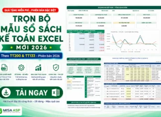 Mẫu sổ sách kế toán excel mới 2026 dành cho Kế toán dịch vụ