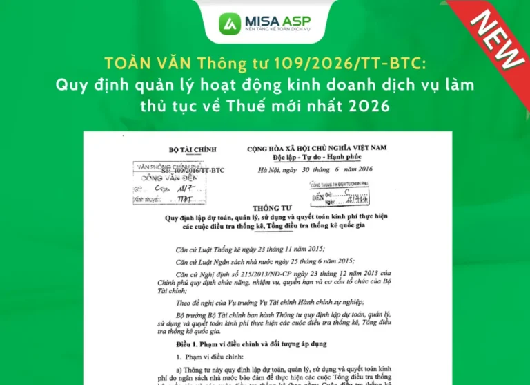 Thông tư 109/2026/TT-BTC