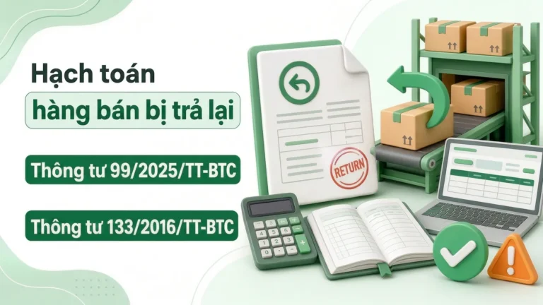 Hạch toán hàng bán bị trả lại theo Thông tư 99 và 133