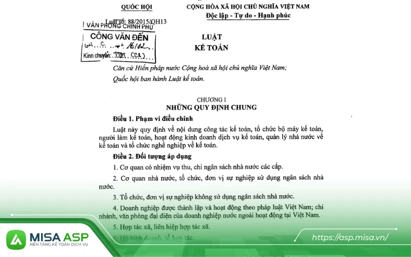 Luật kế toán mới nhất đang có hiệu lực vẫn là Luật Kế toán số 88/2015/QH13, áp dụng từ ngày 01/01/2017.