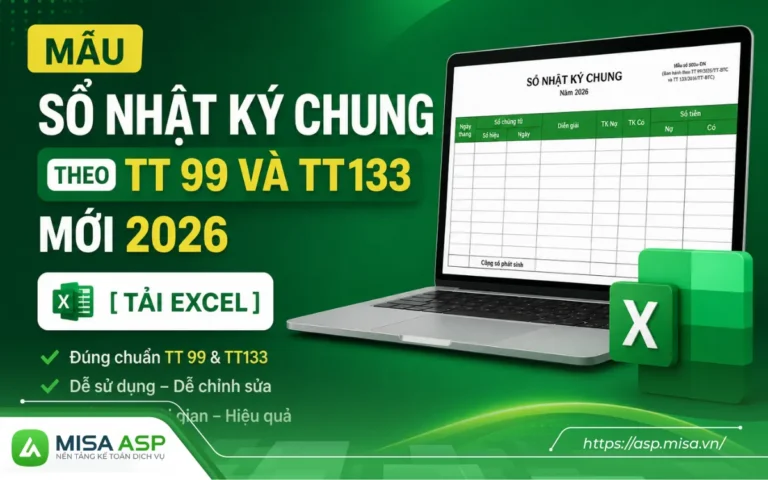 Mẫu sổ nhật ký chung theo TT99 và TT133 mới 2026 [Tải Excel]