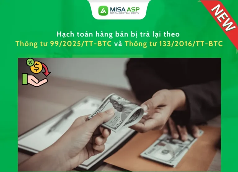 Hạch toán hàng bán bị trả lại theo Thông tư 99/2025/TT-BTC và Thông tư 133/2016/TT-BTC