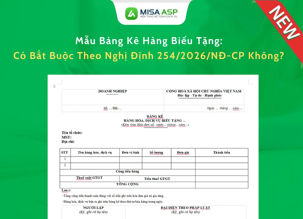 Mẫu Bảng kê hàng biếu tặng 