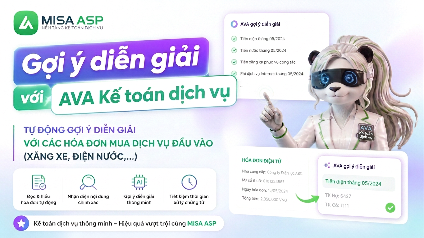 Gợi ý diễn giải với AVA Kế toán dịch vụ