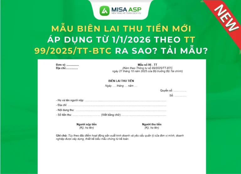 Mẫu biên lai thu tiền mới nhất theo Thông tư 99