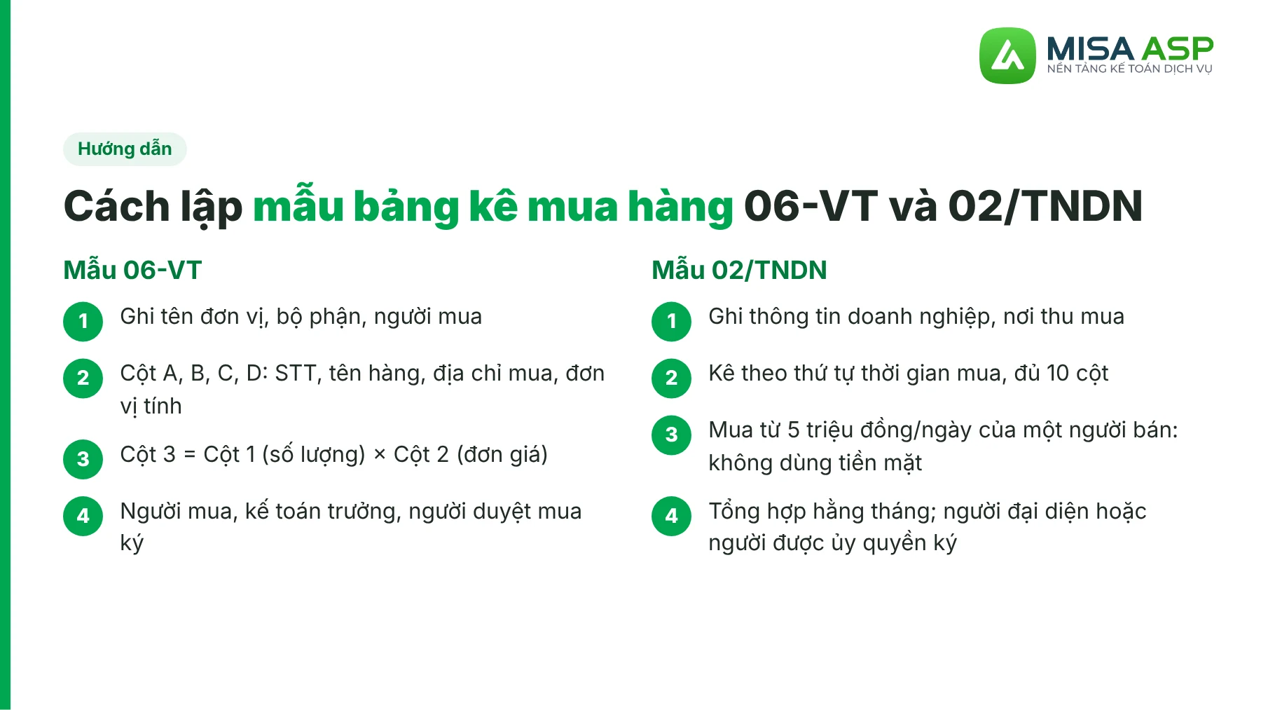 hướng dẫn lập bảng kê mua hàng cho cả hai mẫu, kèm một ví dụ giả định để bạn đối chiếu số liệu.