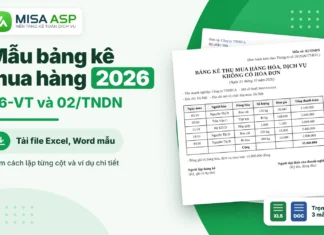 Một mẫu bảng kê chi tiết mua hàng 06-VT gồm ba phần