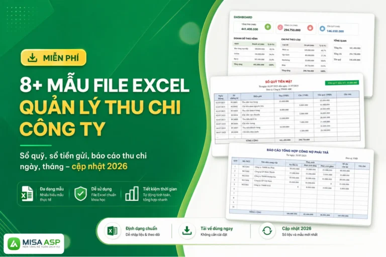 [Trọn bộ] 8+ Mẫu file Excel quản lý thu chi công ty mới 2026